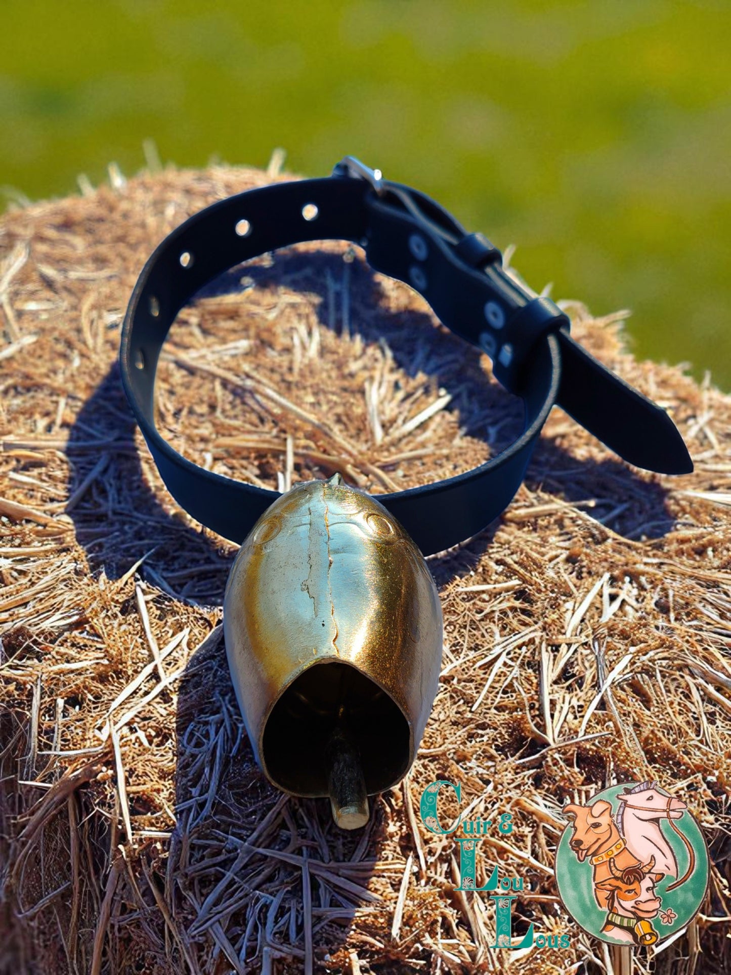 Collier en cuir avec cloche pour moutons & chèvres – Collection Alpina artisanale