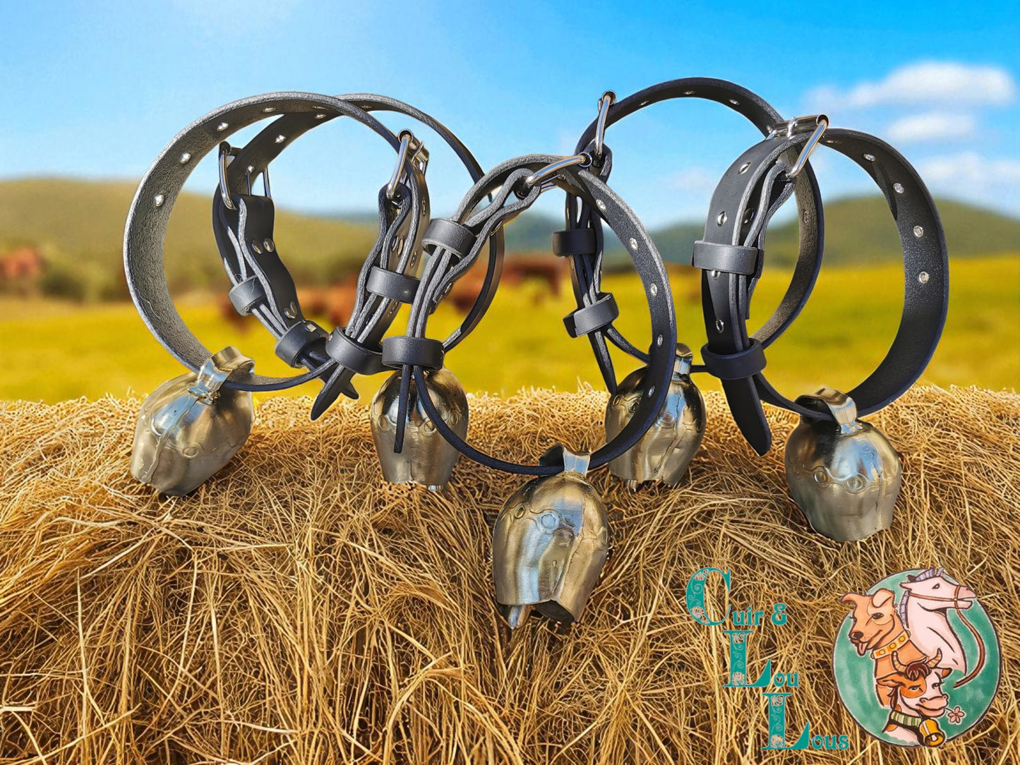 Collier en cuir avec cloche pour moutons & chèvres – Collection Alpina artisanale