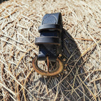 Ceinture noire - boucle déco style laiton vieilli - 3 cm Cuir et Loulous