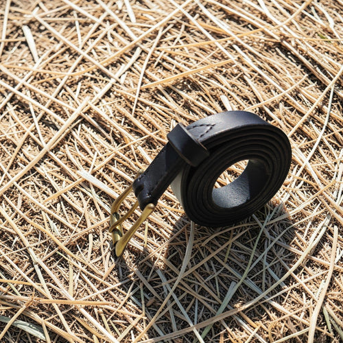 Ceinture noire - boucle style laiton vieilli - 2,5 cm Cuir et Loulous