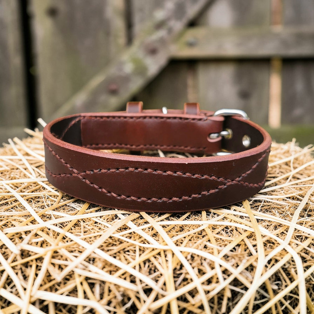 Collier Essentiel, taille M (29-37 cm) Cuir et Loulous